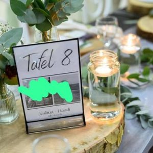 Trou tafel nommers / fotoraampies