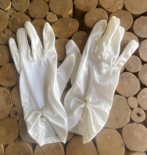 Gloves White Gloves with Pearl Detail