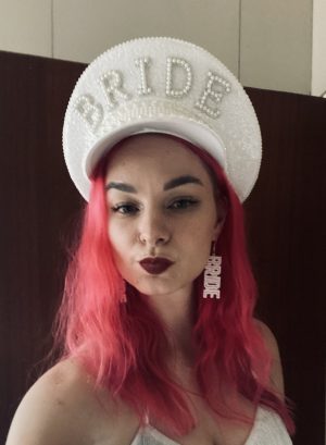 Bride Hat and Bride Earrings