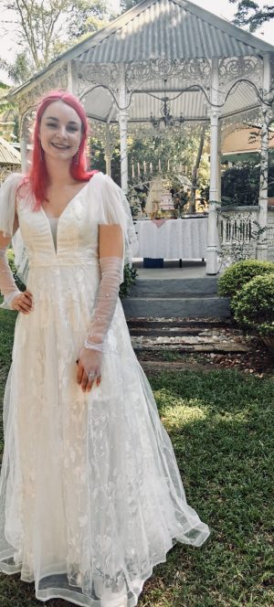 Floral Embroidered Wedding Dress