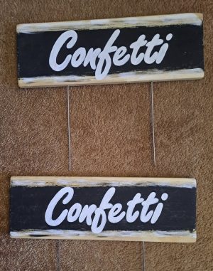 Rustic Confetti Signs x 2