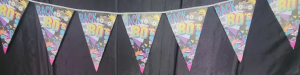 80's party bunting flags